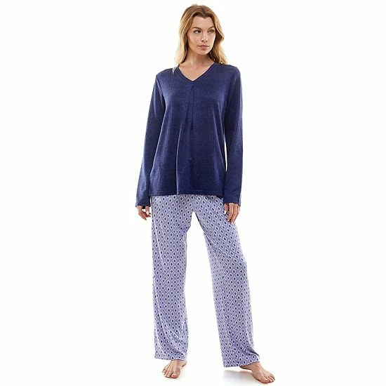 Women's Croft & Barrow® Whisperluxe Long Sleeve Pajama Top Heather Pink