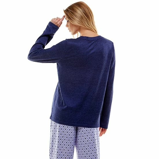 Women's Croft & Barrow® Whisperluxe Long Sleeve Pajama Top Heather Pink - Image 2