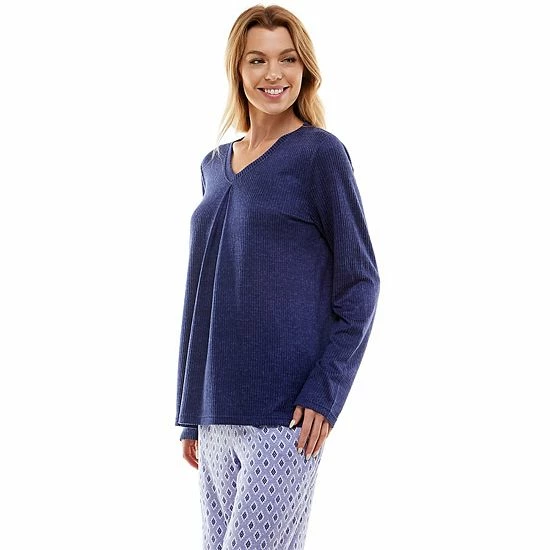 Women's Croft & Barrow® Whisperluxe Long Sleeve Pajama Top Heather Pink - Image 3