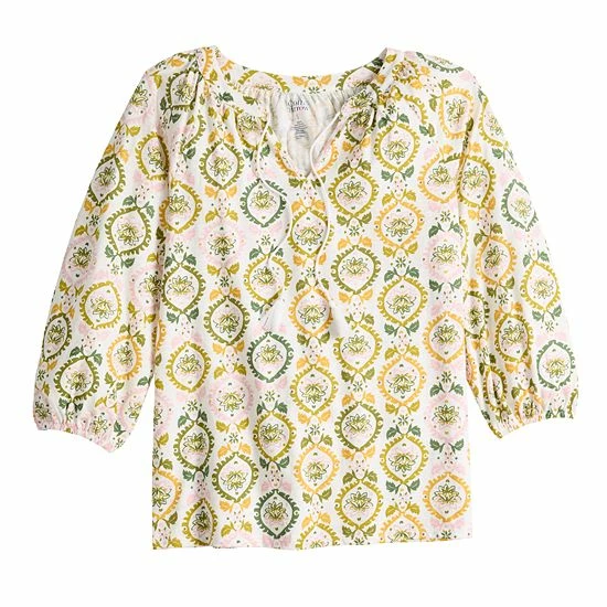 Women's Croft & Barrow® Tassel Peasant Top Slate Blue - Image 3