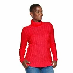 Women's Croft & Barrow® Extra Soft Cable-Knit Turtleneck Sweater Coal Heather