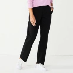 Women's Croft & Barrow® Knit Straight-Leg Pants Navy