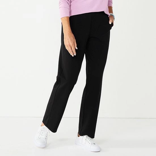 Women's Croft & Barrow® Knit Straight-Leg Pants Navy