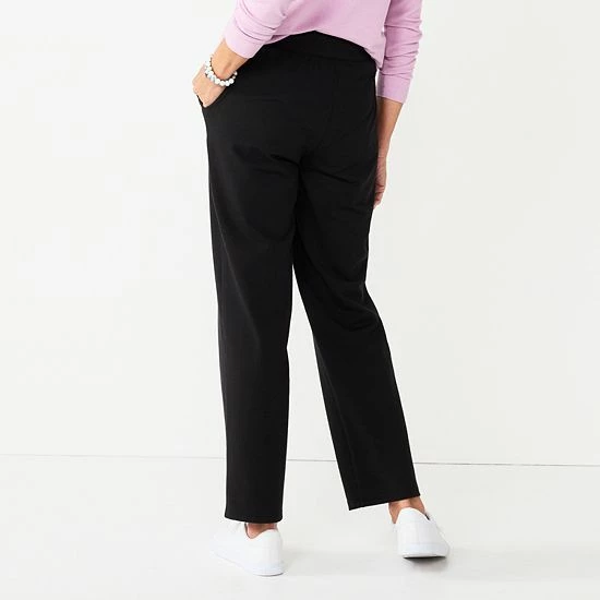 Women's Croft & Barrow® Knit Straight-Leg Pants Navy - Image 2