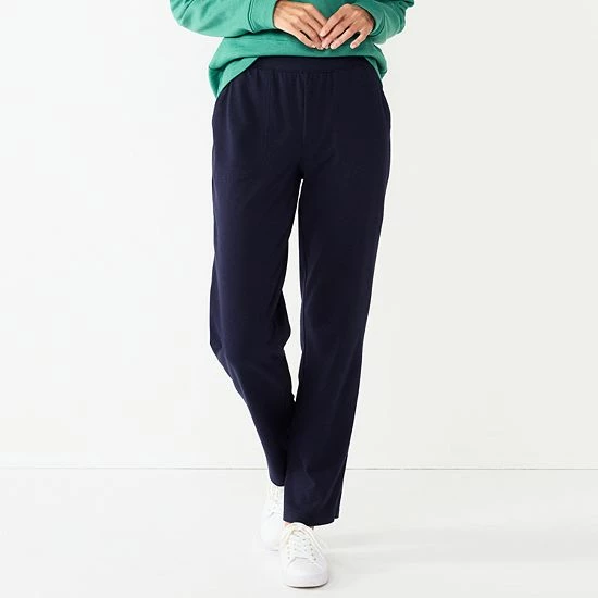 Women's Croft & Barrow® Knit Straight-Leg Pants Navy - Image 3