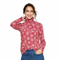 Women's Croft & Barrow® Long Sleeve Turtleneck White