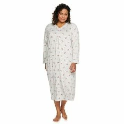 Plus Size Croft & Barrow® Long Sleeve Nightgown Green Floral