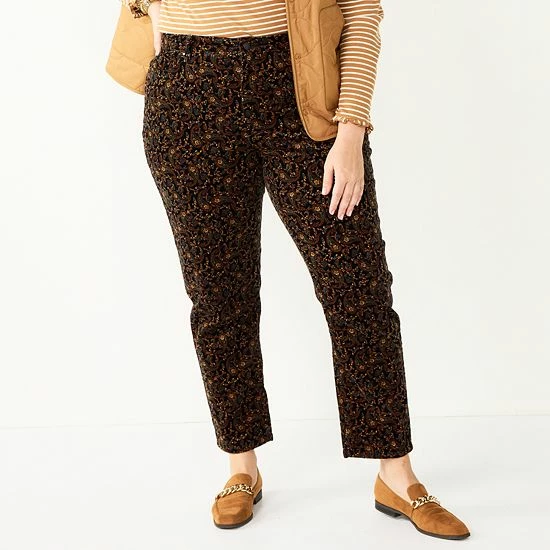 Plus Size Croft & Barrow® Straight-Leg Corduroy Pants Brown - Image 4