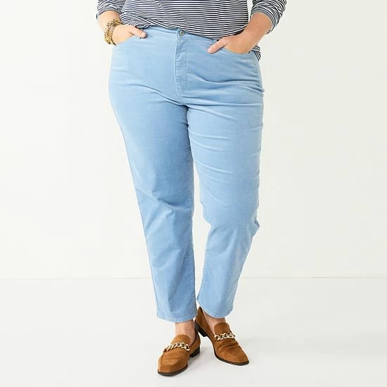 Plus Size Croft & Barrow® Straight-Leg Corduroy Pants Brown - Image 7