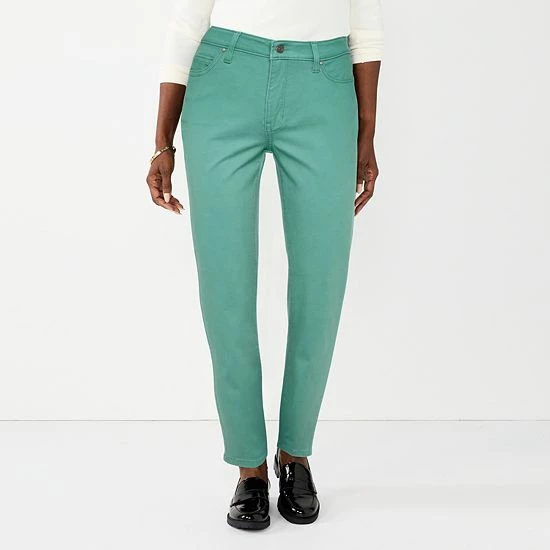 Women's Croft & Barrow® Sateen Straight Leg Jeans Plum - Image 6