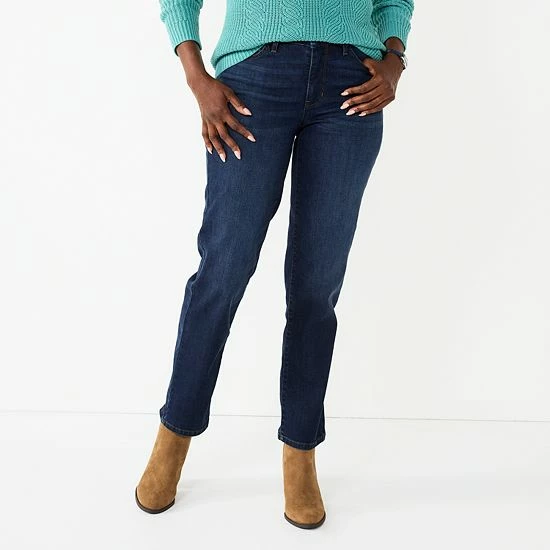 Women's Croft & Barrow® Sateen Straight Leg Jeans Plum - Image 7