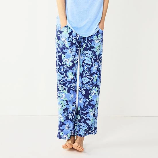 Women's Croft & Barrow® Whisperluxe Pajama Pants Blue Floral