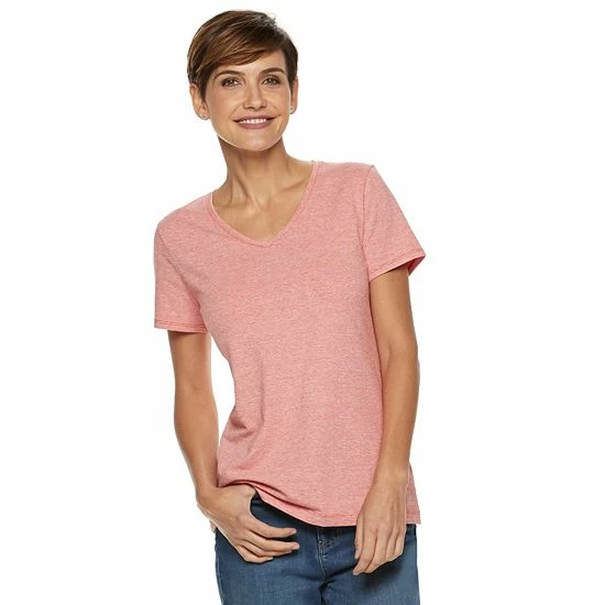 Women's Croft & Barrow® Essential V-Neck Tee Light Blue Pineapple - Image 8