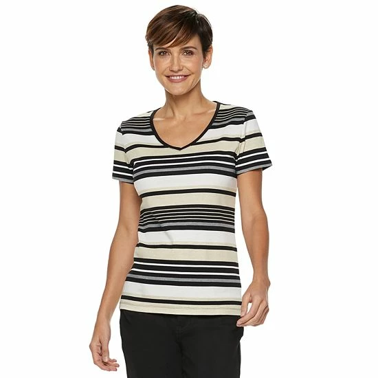 Women's Croft & Barrow® Essential V-Neck Tee Light Blue Pineapple - Image 9