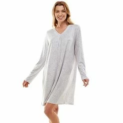 Women's Croft & Barrow® Whisperluxe Long Sleeve Sleepshirt Hide Print