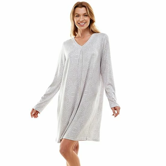 Women's Croft & Barrow® Whisperluxe Long Sleeve Sleepshirt Hide Print