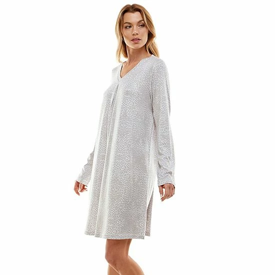 Women's Croft & Barrow® Whisperluxe Long Sleeve Sleepshirt Hide Print - Image 3