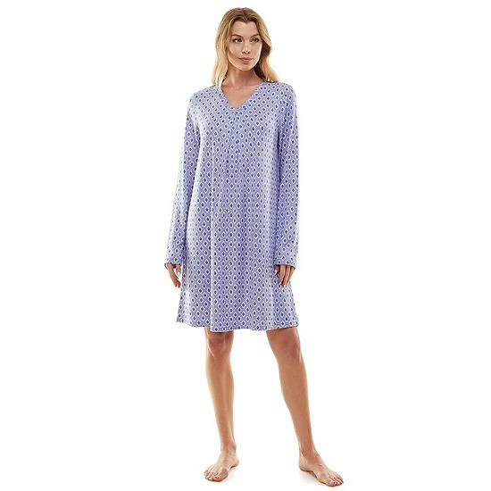 Women's Croft & Barrow® Whisperluxe Long Sleeve Sleepshirt Hide Print - Image 6