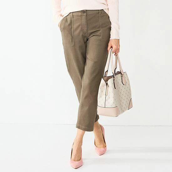 Women's Croft & Barrow® Utility Ankle Pants Khaki - Image 5