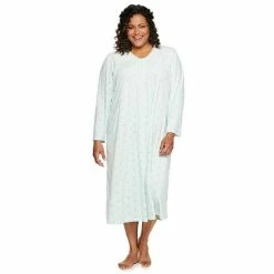 Plus Size Croft & Barrow® Long Sleeve Velour Nightgown Red