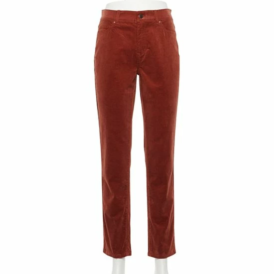 Women's Croft & Barrow® Straight-Leg Corduroy Pants Maple Chili - Image 10