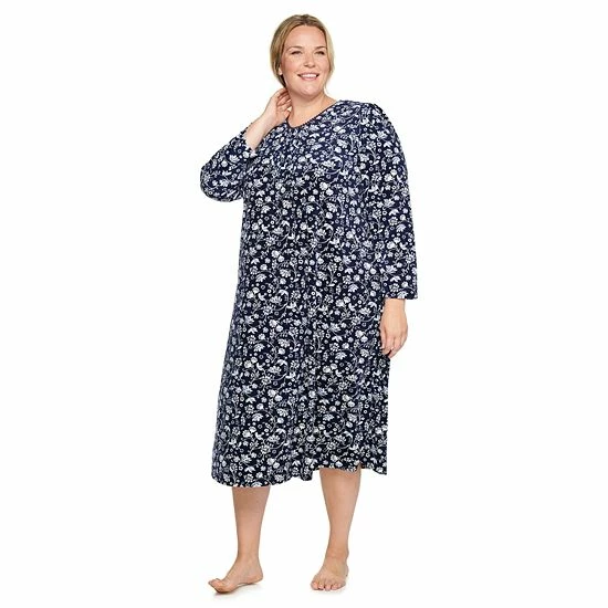 Plus Size Croft & Barrow® Long Sleeve Velour Nightgown Red - Image 6