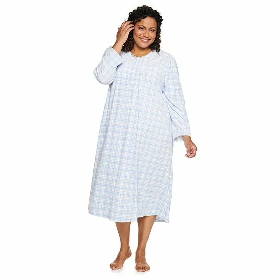 Plus Size Croft & Barrow® Long Sleeve Velour Nightgown Red - Image 8