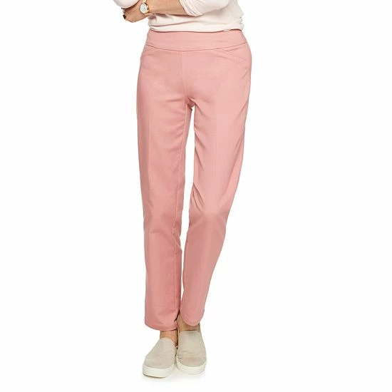 Women's Croft & Barrow® Effortless Stretch Pull-On Straight Pants Black Grey Plaid - Image 15