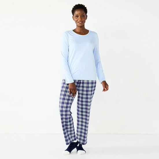 Petite Croft & Barrow® Long Sleeve Pajama Top & Pajama Pants Sleep Set Purple Scottie Dog - Image 6