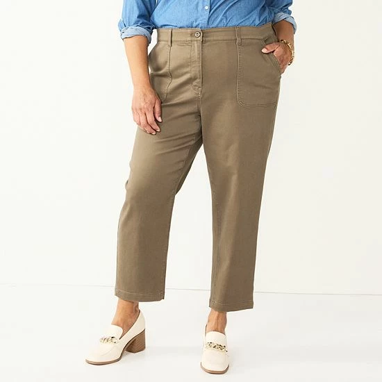 Plus Size Croft & Barrow® Utility Ankle Pants Morel - Image 5