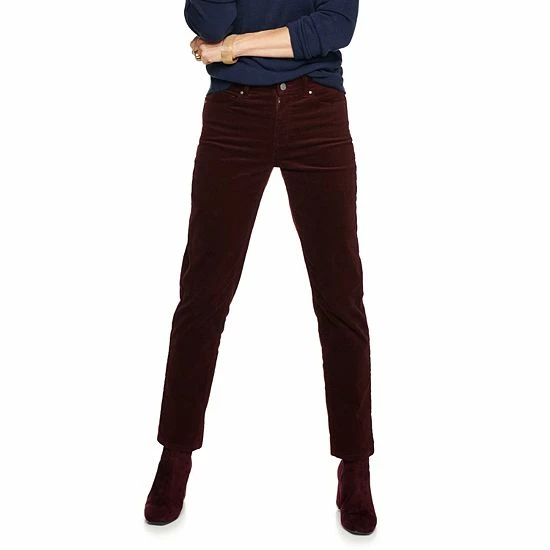 Women's Croft & Barrow® Straight-Leg Corduroy Pants Maple Chili - Image 16