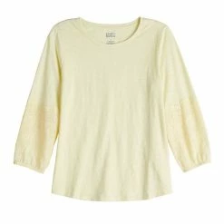 Women's Croft & Barrow® Eyelet Tee White -Croft & BarrowSales unnamed file 1453