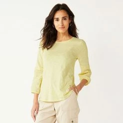 Women's Croft & Barrow® Eyelet Tee White -Croft & BarrowSales unnamed file 1454