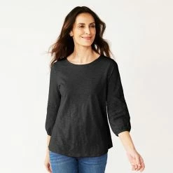 Women's Croft & Barrow® Eyelet Tee White -Croft & BarrowSales unnamed file 1458