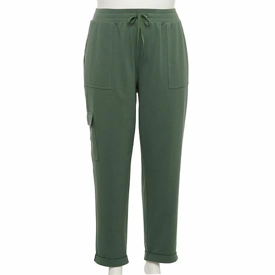 Plus Size Croft & Barrow® Easy Knit Utility Pants Olive