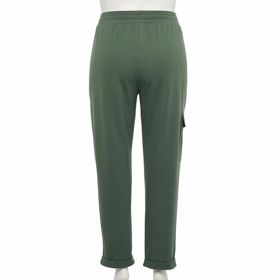 Plus Size Croft & Barrow® Easy Knit Utility Pants Olive - Image 2