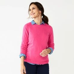 Women's Croft & Barrow® Extra Soft Crewneck Sweater Light Blue