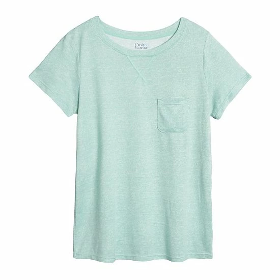 Women's Croft & Barrow® Whisperluxe Pajama Tee With Pocket Blue Heather - Image 4