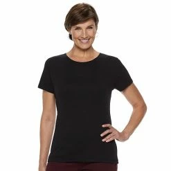 Petite Croft & Barrow® Essential Crewneck Tee Green