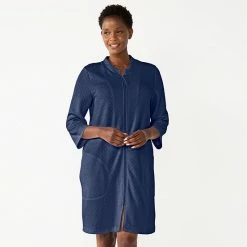 Women's Croft & Barrow® Quilted Zipper Duster Grey Heather