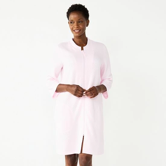 Women's Croft & Barrow® Quilted Zipper Duster Grey Heather - Image 6