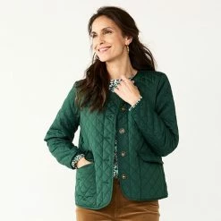 Women's Croft & Barrow® Quilted Jacket Red