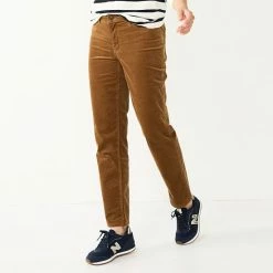 Petite Croft & Barrow® Straight-Leg Corduroy Pants Pine