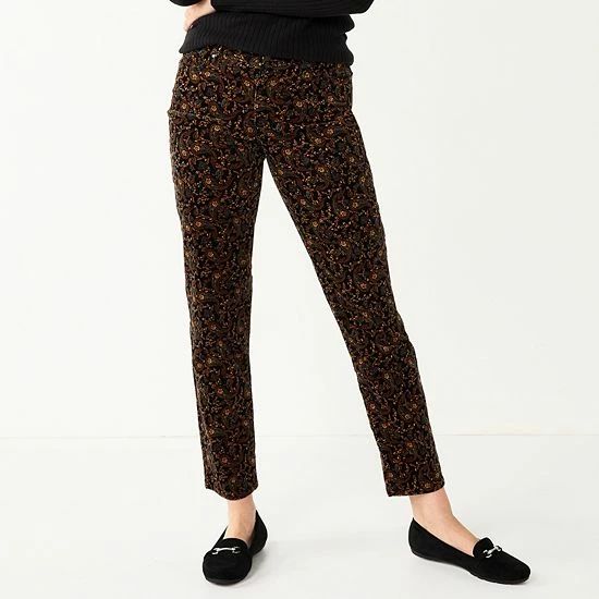 Petite Croft & Barrow® Straight-Leg Corduroy Pants Pine - Image 4