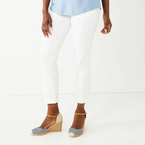 Petite Croft & Barrow® Pull-On Girlfriend Jeans Black - Image 6