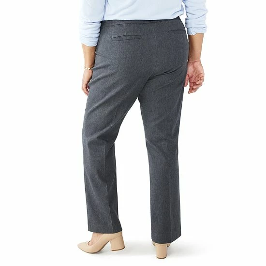 Plus Size Croft & Barrow® Effortless Stretch Pull-On Bootcut Pants Rinse Wash - Image 2