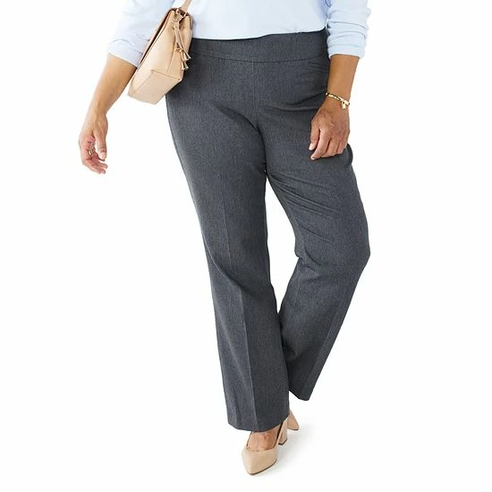Plus Size Croft & Barrow® Effortless Stretch Pull-On Bootcut Pants Rinse Wash - Image 3