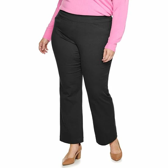 Plus Size Croft & Barrow® Effortless Stretch Pull-On Bootcut Pants Rinse Wash - Image 8