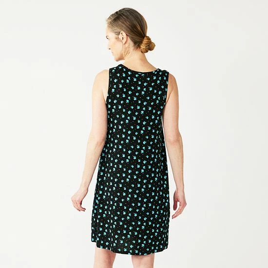 Women's Croft & Barrow® Sleeveless Nightgown Teal Geo - Image 2