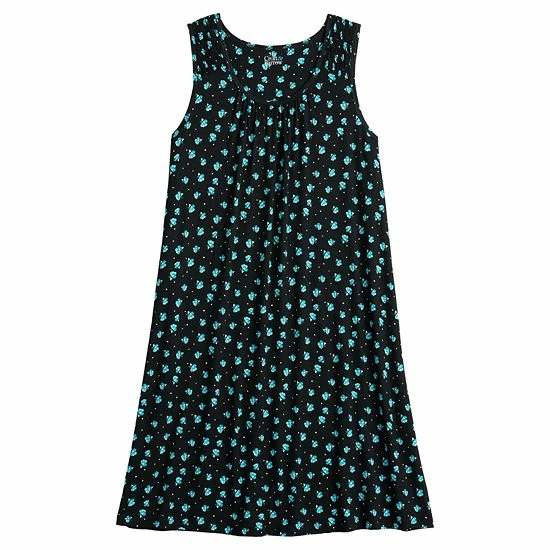 Women's Croft & Barrow® Sleeveless Nightgown Teal Geo - Image 3